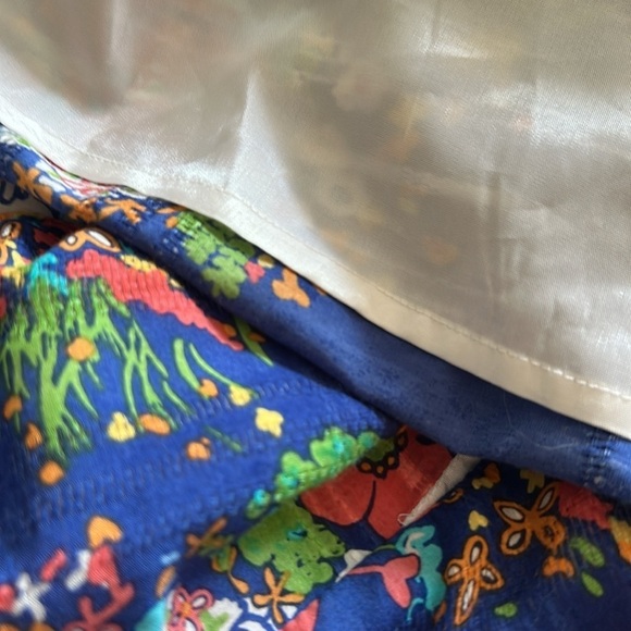 Shoshanna Blue Floral Print Strapless Mini Dress Sz 8 Cottagecore Shabby Chic - Picture 9 of 10